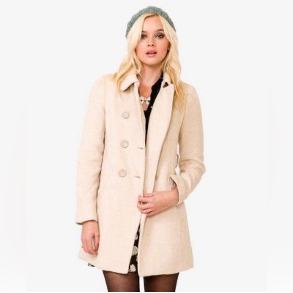 Forever 21 Tan Pea coat. Size Small, fits true to size. Gently Used.